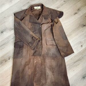 Vintage Authentic Australian Koolah Bush Gear Waterproof Canvas Long Coat